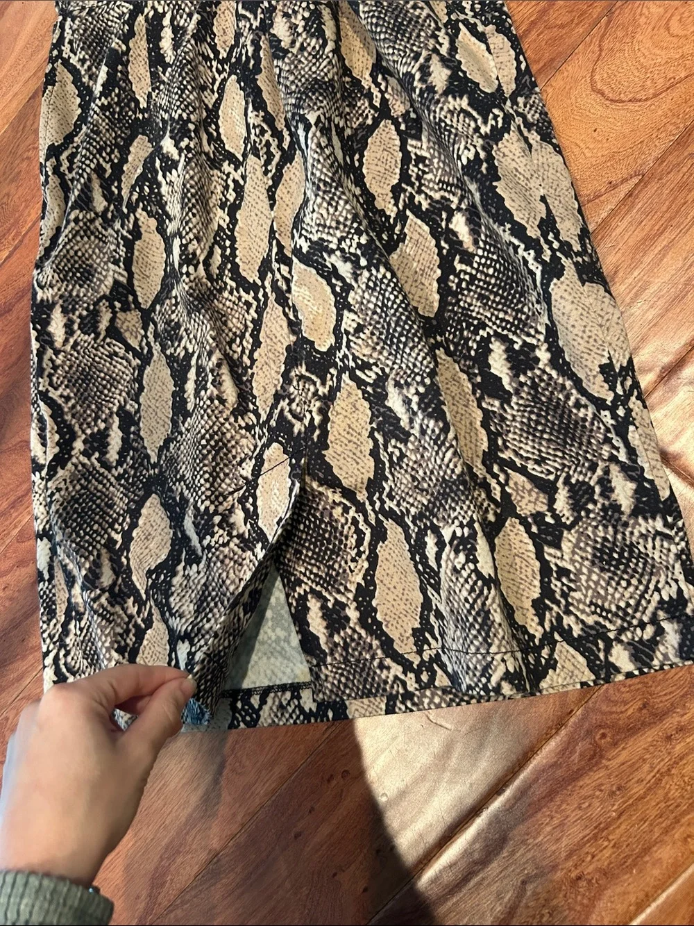 Y2K Tripp NYC Vintage Snakeskin Printed Corset Lined Strapless Midi Size Medium - Picture 11 of 11